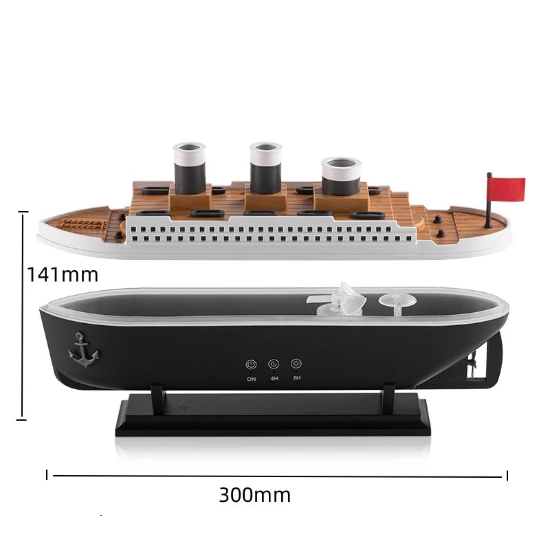 Humidificateur d’aromathérapie de luxe en forme de navire – Parfumez votre espace d’une brume soyeuse – Lamylie