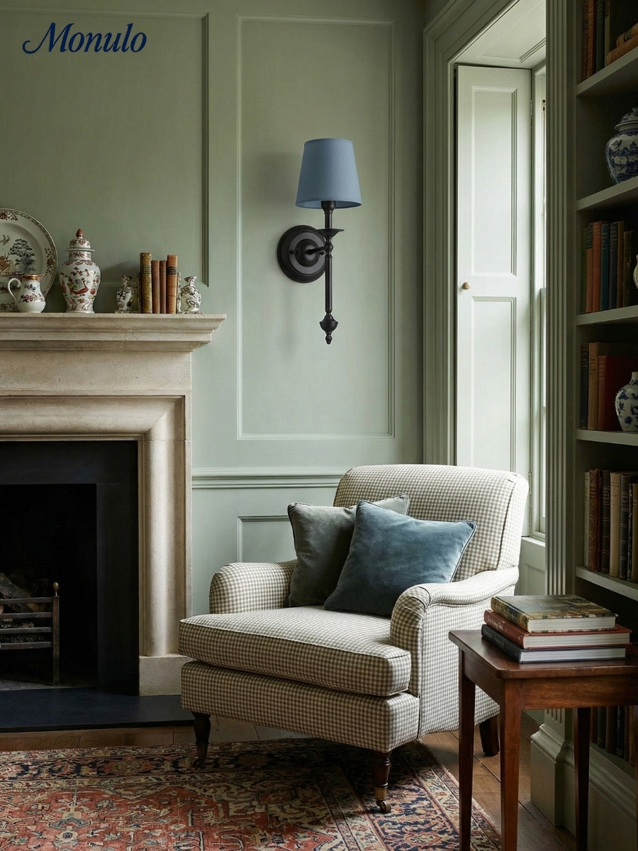 Stoffwandleuchte mit Vintage-Kupfer-Finish | Atmosphärische Beleuchtung für Flur, Schlafzimmer und Wohnzimmer - Lamylie