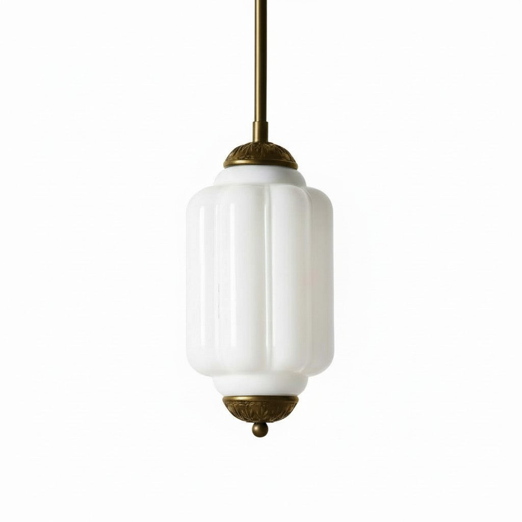 Vintage Milk Glass Pendant Lamp with Wavy Edge | Scandinavian Atmosphere Lighting for Kitchen and Bedroom - Lamylie