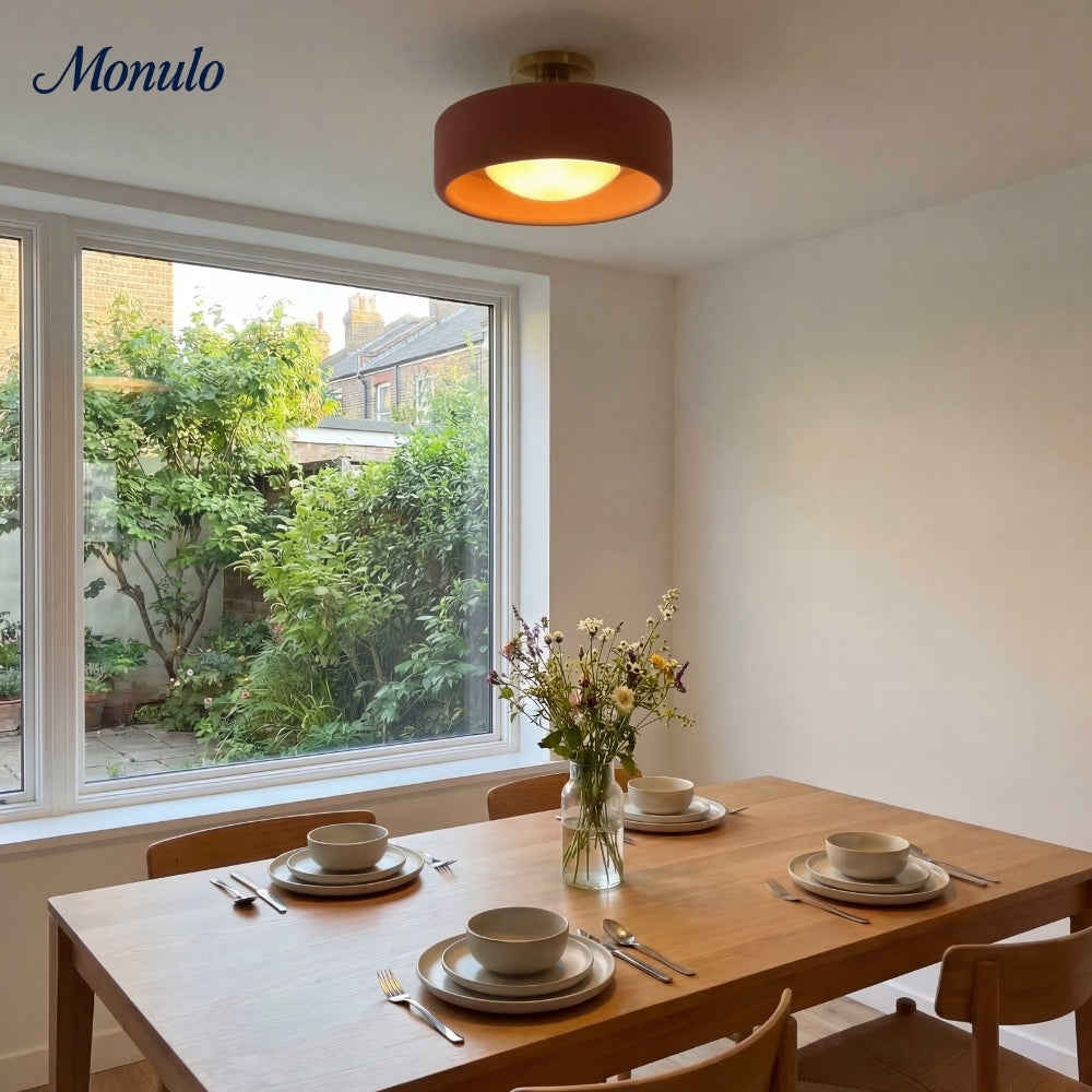 Porzellan-Deckenleuchte rund modern | Sanfte Ambientebeleuchtung für Flur, Büro, Küche - Lamylie