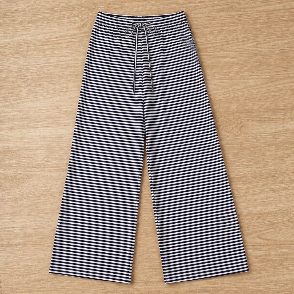 LuxeFlow Striped Knit Pants — Feel Unstoppable Freedom and Effortless Chic All Day Long - Lamylie