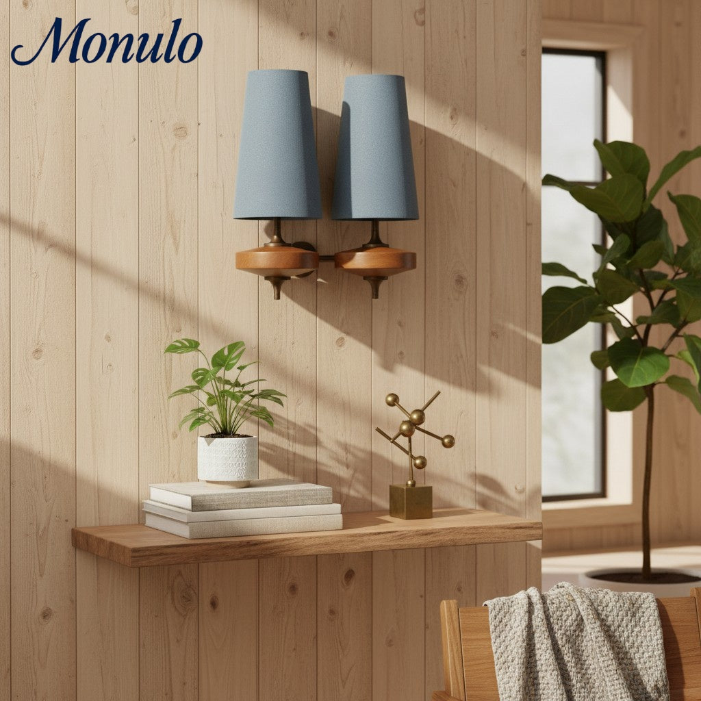 Retro Wall Lamp with Fabric Shade | Vintage Lighting for Bedroom - Lamylie