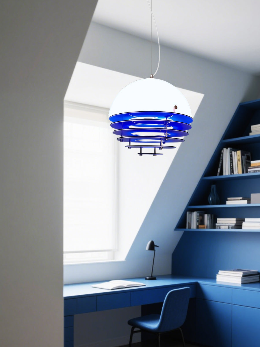 Stylish Pendant Lamp Bauhaus Design Orange-White Ambient Lighting for Modern Interiors - Lamylie