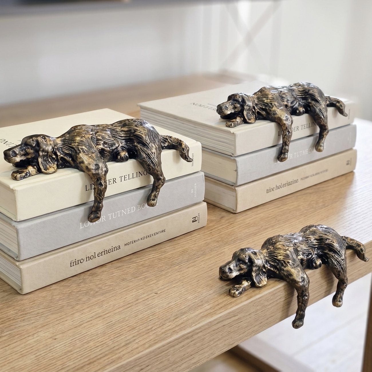 Geometric Iron Dog Figurine | Minimalist Decorative Sculpture for Desk - Lamylie