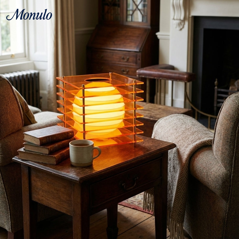 Geometric Table Lamp with Layered Globes | Modern Design for Living Room & Office - Lamylie