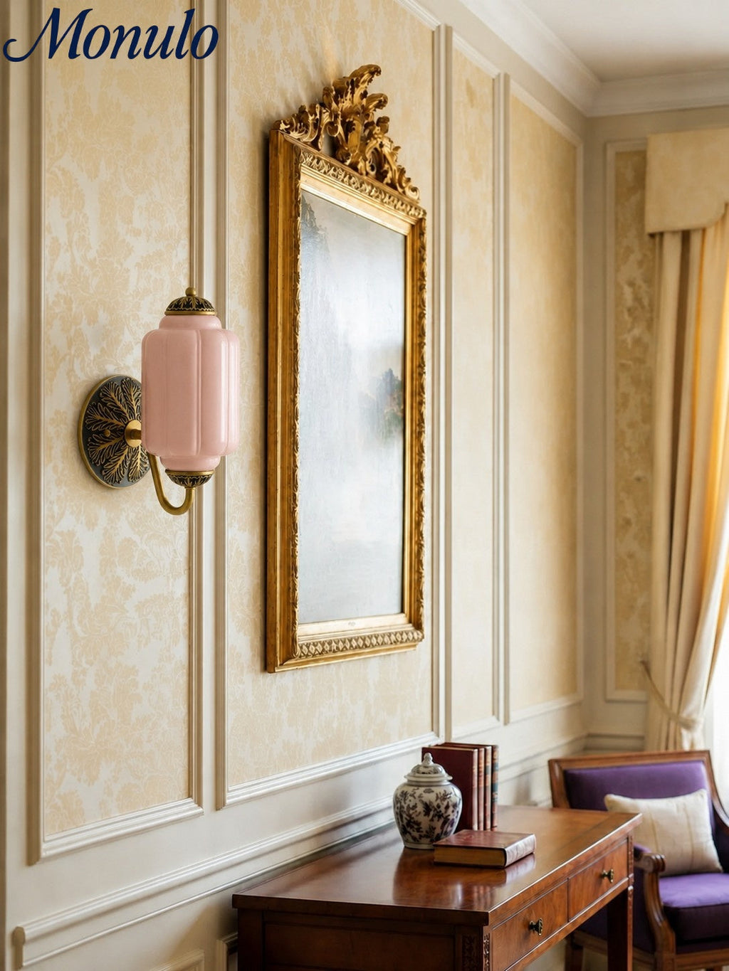 Milk Glass Wall Lamp Eloise for Hall and Bedroom | Vintage Wall Lighting with Milky White Glass - Lamylie