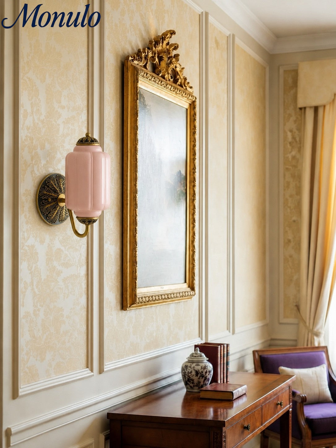 Milk Glass Wall Lamp Eloise for Hall and Bedroom | Vintage Wall Lighting with Milky White Glass - Lamylie