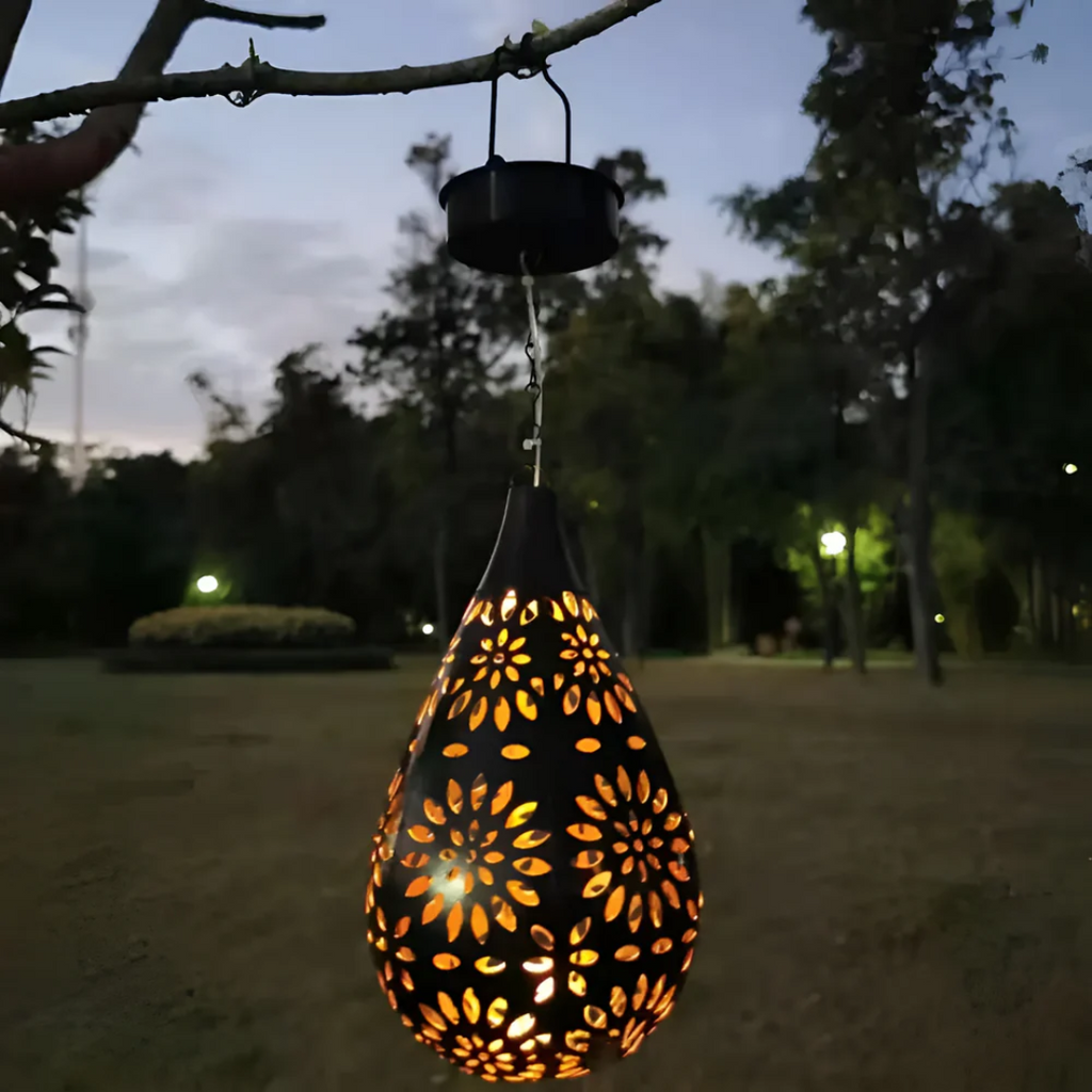 Black Stainless Steel Solar Garden Light with LED - Dusk to Dawn - Lamylie