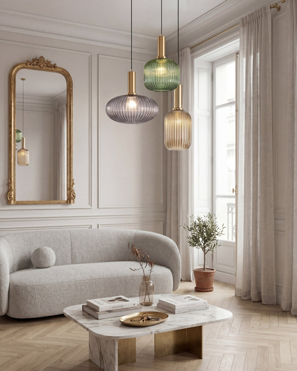 CLYDE Modern Pendant Lamp with Colored Glass Shade | Scandinavian Design for Living Room & Dining Room | E27 Socket - Lamylie