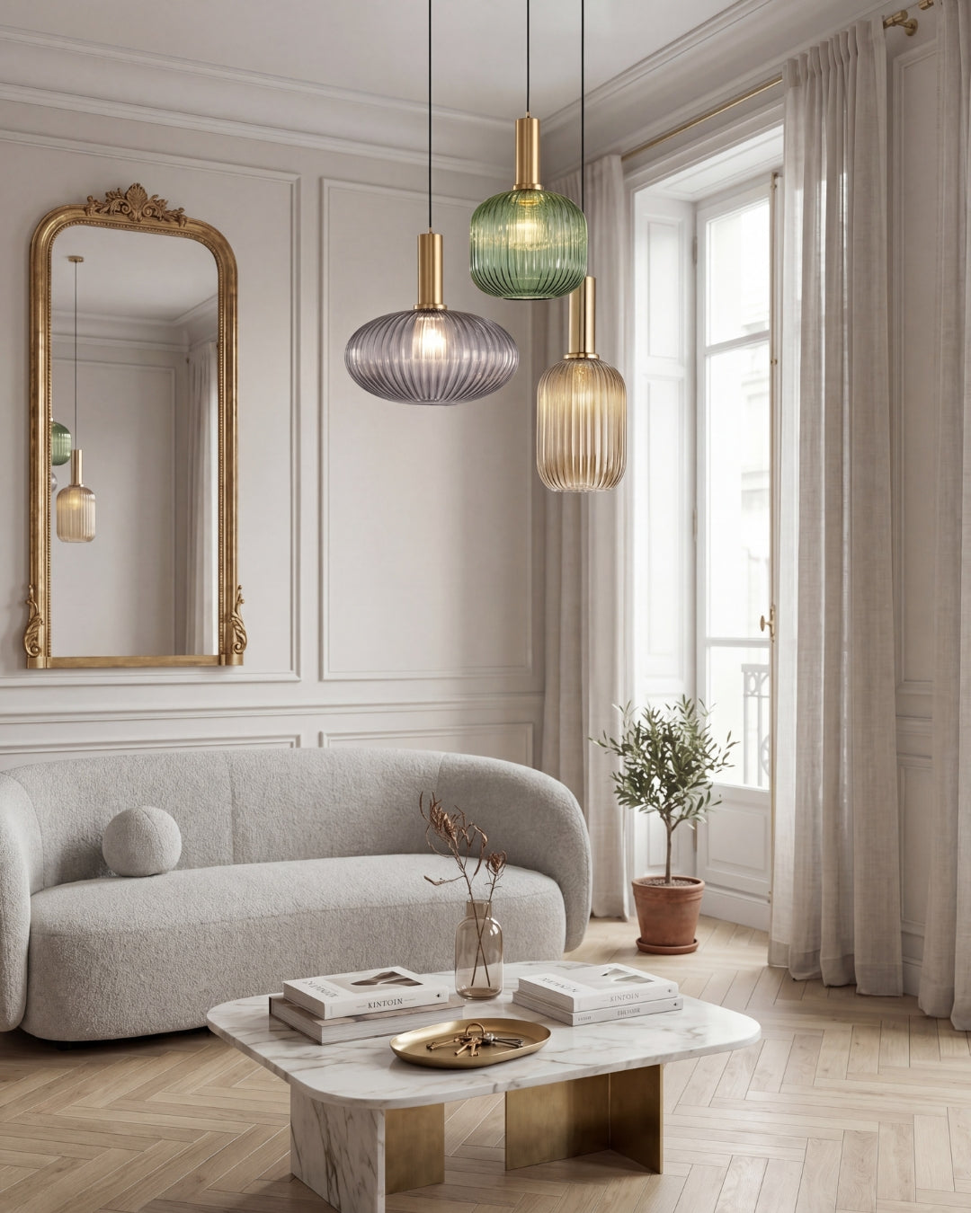 CLYDE Modern Pendant Lamp with Colored Glass Shade | Scandinavian Design for Living Room & Dining Room | E27 Socket - Lamylie