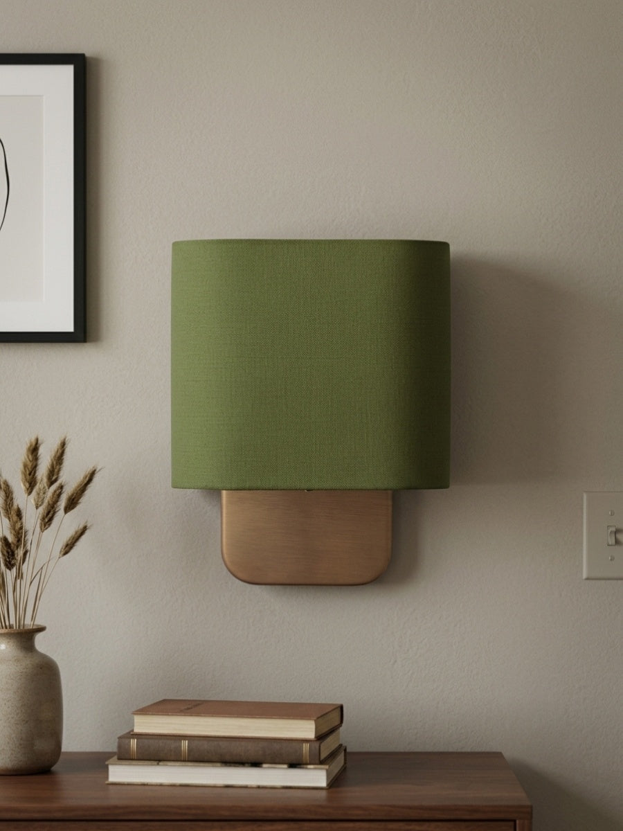 Fabric Wall Lamp with Metal Fitting for Reading Light Bedroom - Lamylie
