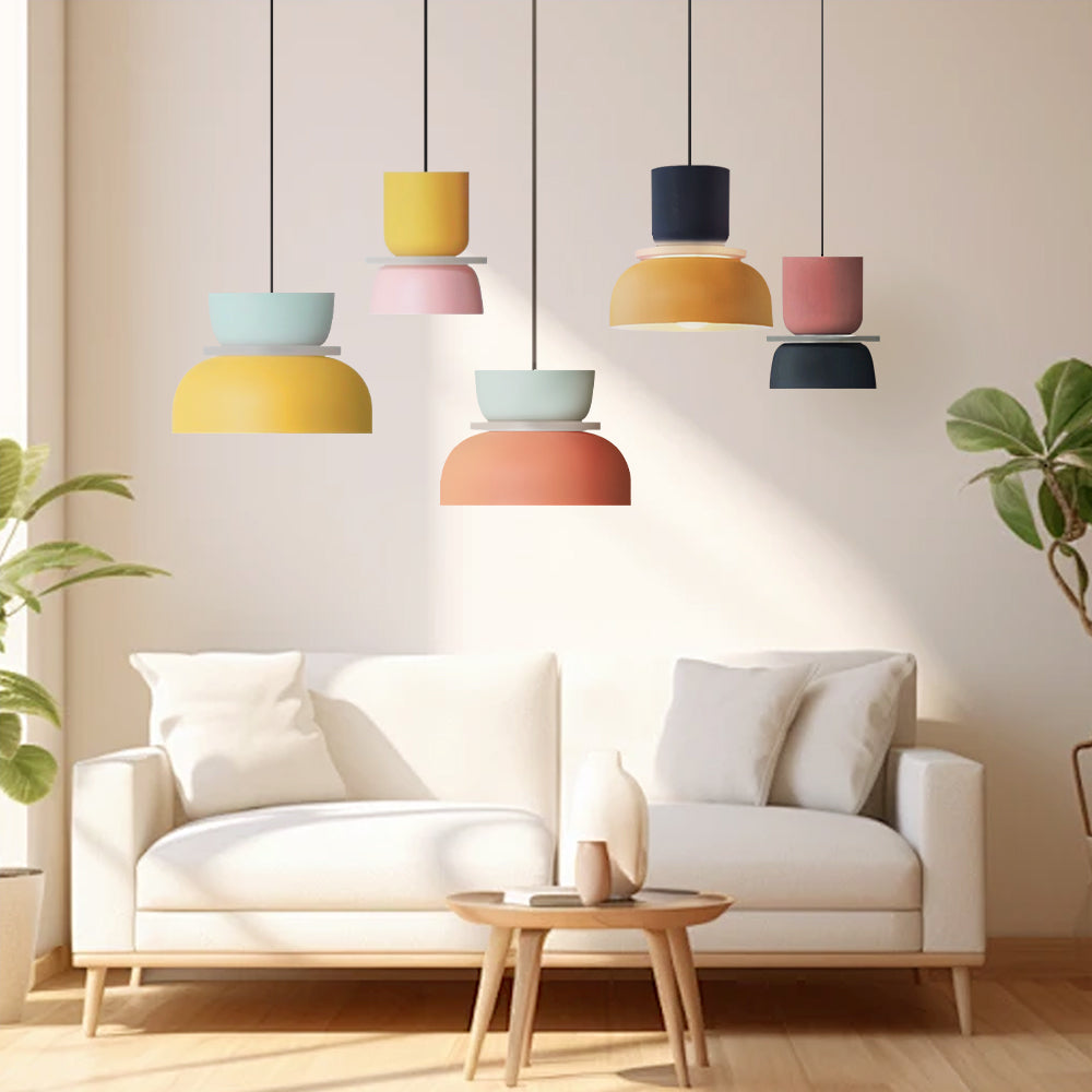 Acrylic Pendant Lamp Nyra Multicolored Lampshade Spherical with E27 Socket Three Lighting Modes - Lamylie