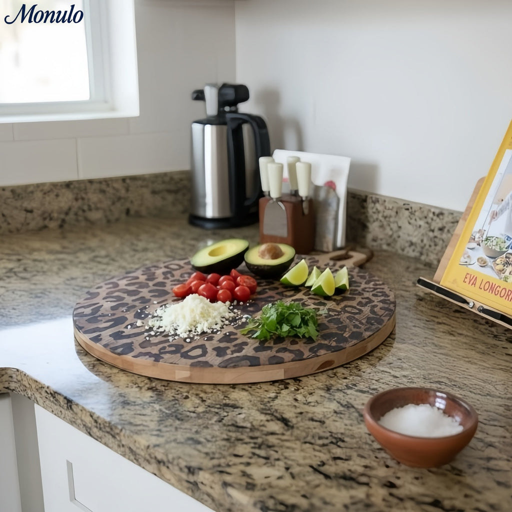 Wooden Serving Board Sapele Wood Round and Square Scandinavian Design for Kitchen and Table - Lamylie