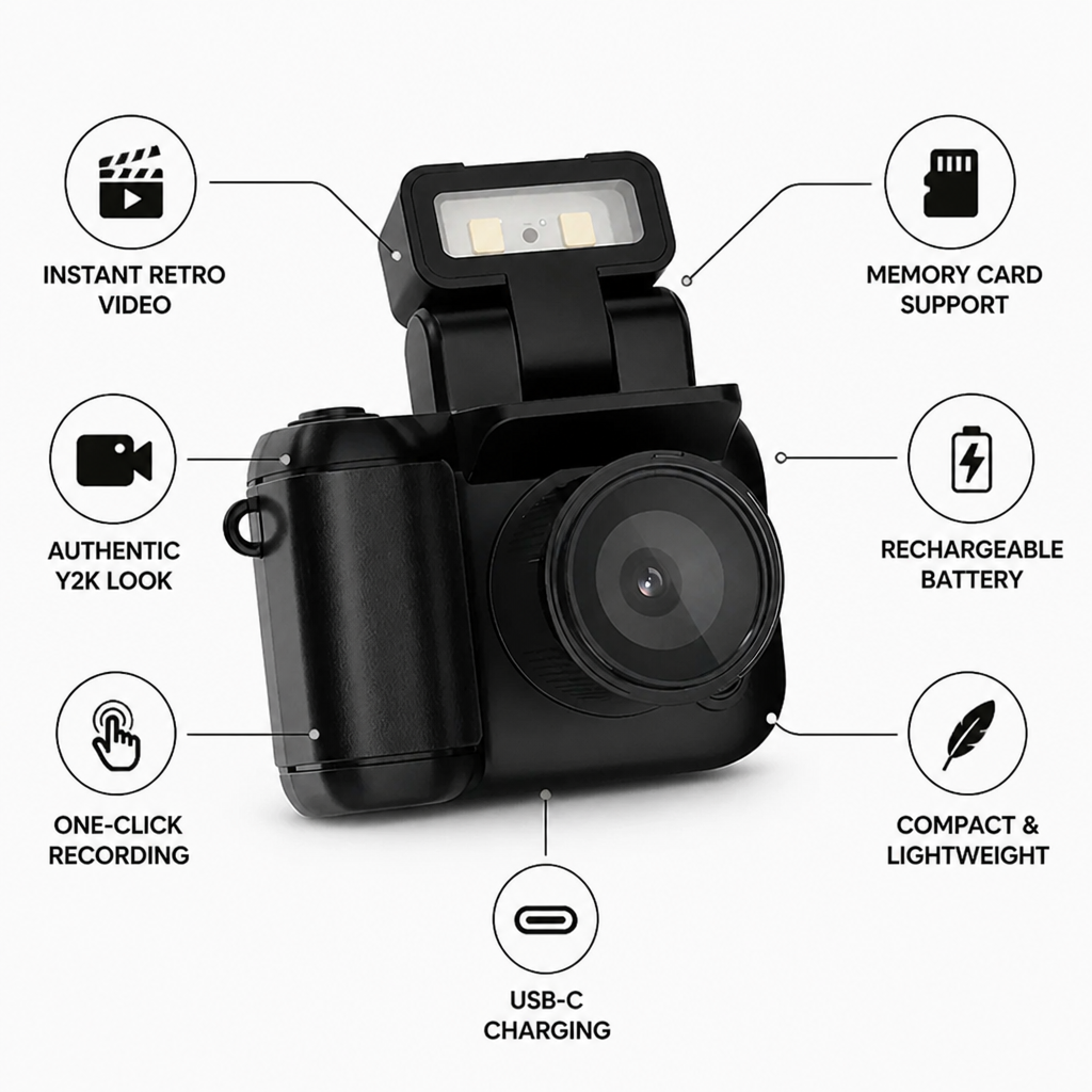 FlashReel Nostalgic Camera — Instantly Relive Your Most Heartfelt Y2K Memories with Authentic Retro Soul - Lamylie