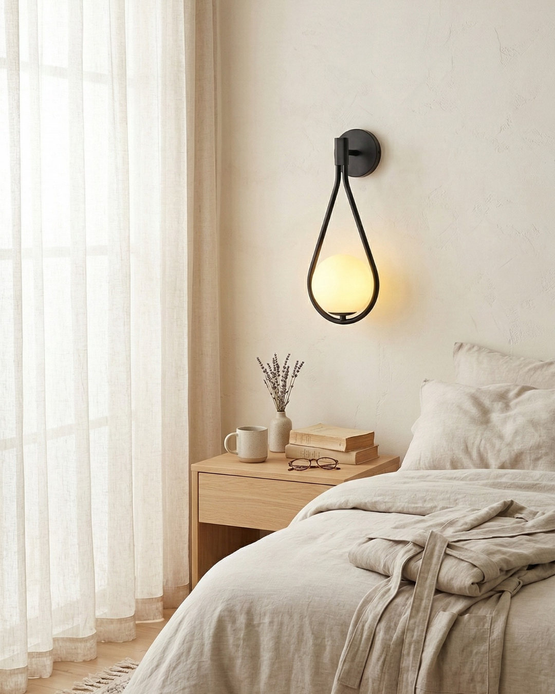 Nordic Wall Lamp with Glass Globe — Minimalist Lighting for Scandinavian Interiors - Lamylie