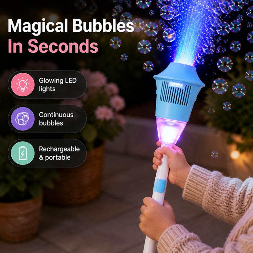 LumiBubbles — Rozsviťte venkovní zábavu fascinujícími svítícími bublinami, kterým děti neodolají - Lamylie