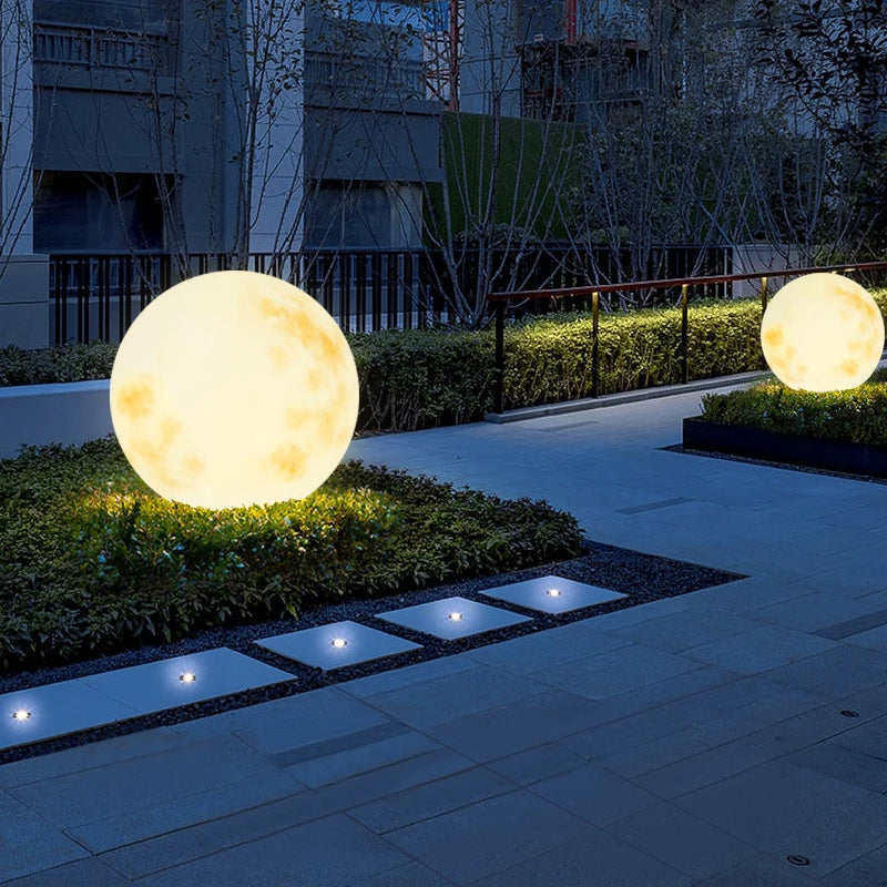 Måneformet hagelampe 20 cm 30 cm 40 cm | LED-solarbelysning for utendørs bruk i hagen og på terrassen – Lamylie