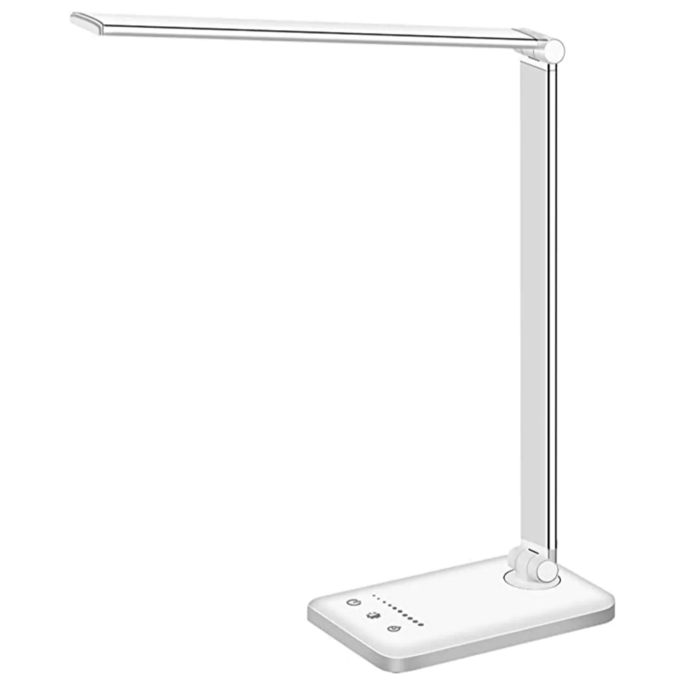 Lámpara de escritorio LED con puerto de carga USB | 5 modos de iluminación y brillo regulable | Brazo flexible | Iluminación respetuosa con la vista - Lamylie