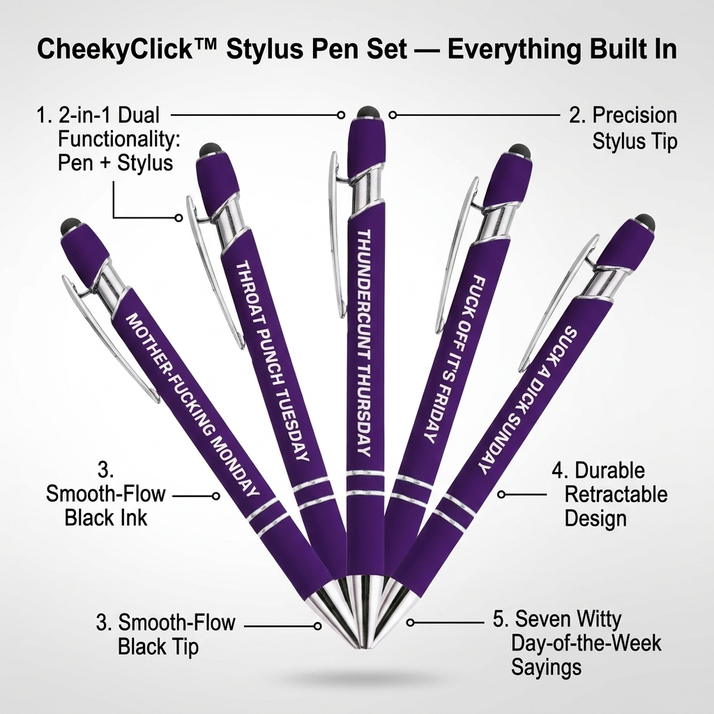 CheekyClick Stylus Pen Set — Turn Every Task Into a Smooth, Smile-Powered Win - Lamylie