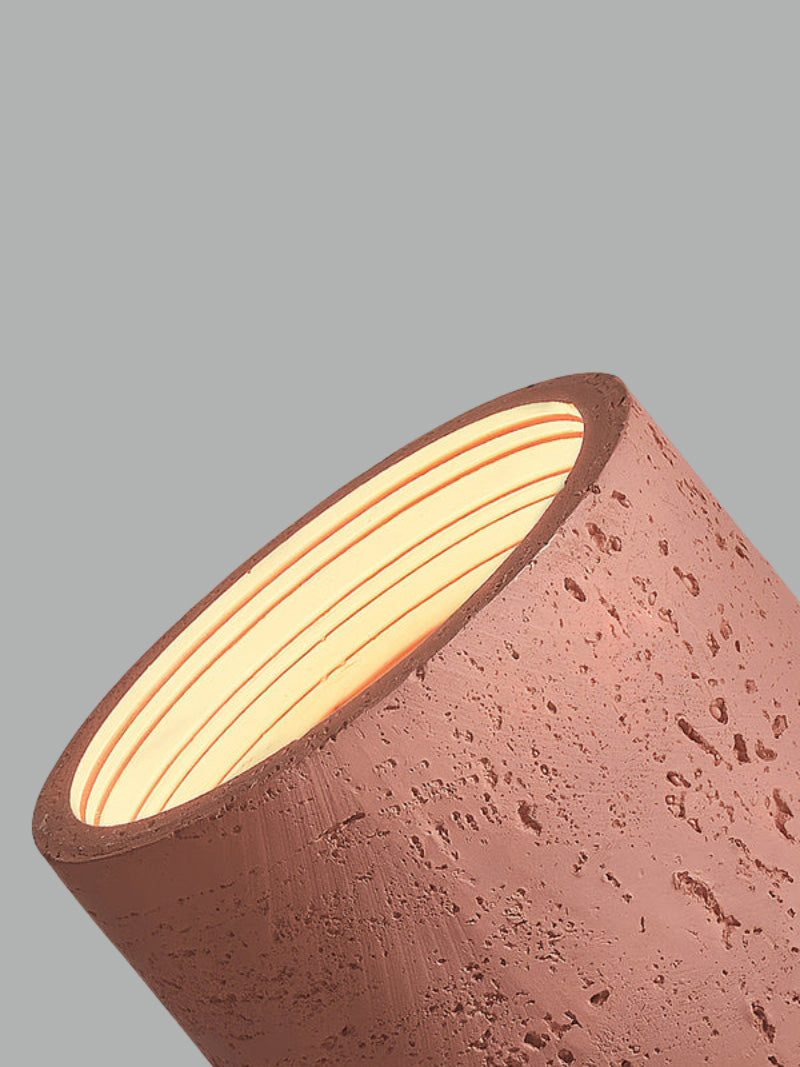 Cylindrical Travertine Ceiling Lamp | LED Lighting for Modern Interiors - Lamylie