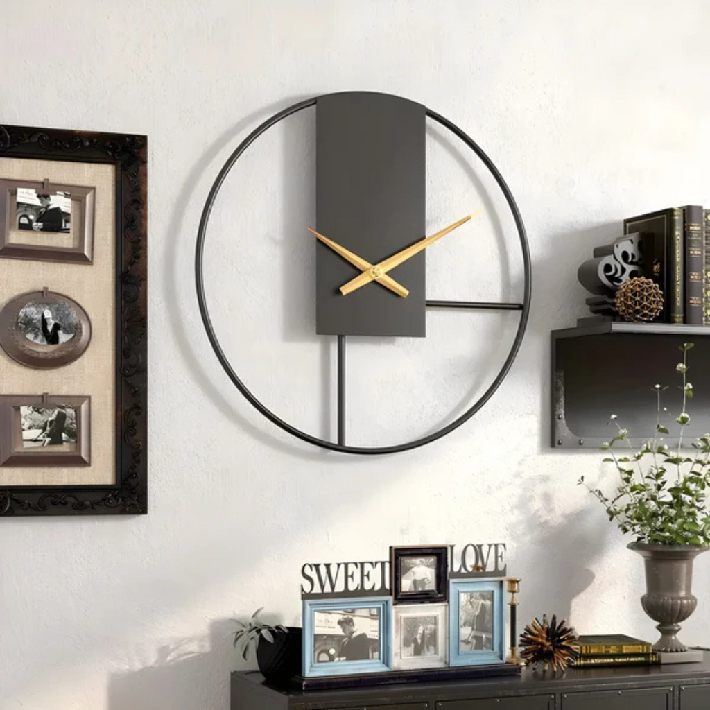 Ceas de perete mare, minimalist – design silențios pentru living - Lamylie