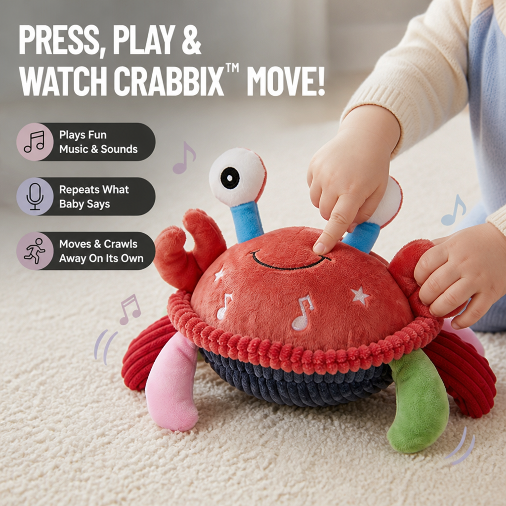 Crabbix — Ξυπνήστε τις αισθήσεις του μωρού σας και γιορτάστε κάθε ορόσημο με χαρούμενο παιχνίδι - Lamylie