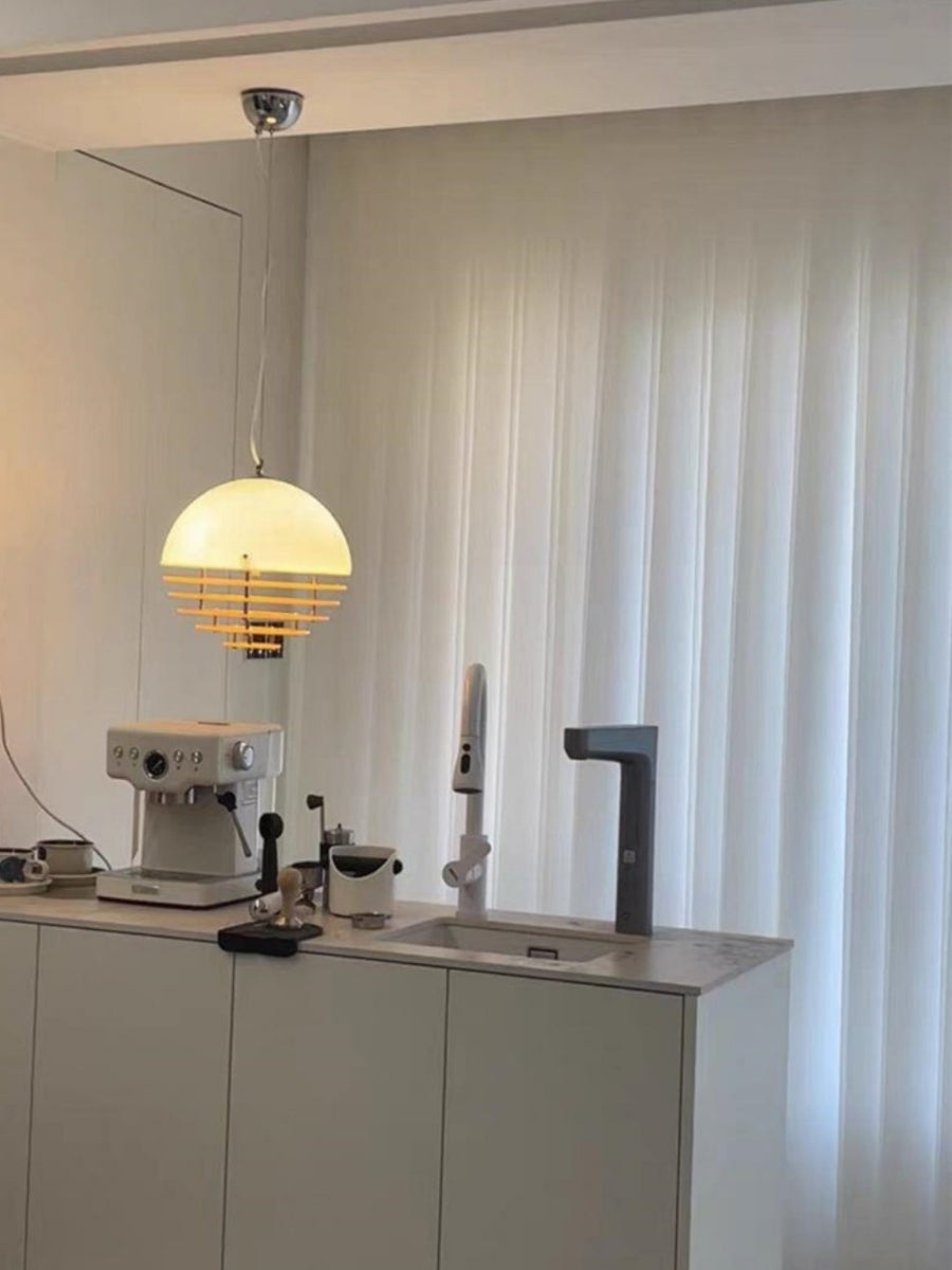 Stylish Pendant Lamp Bauhaus Design Orange-White Ambient Lighting for Modern Interiors - Lamylie