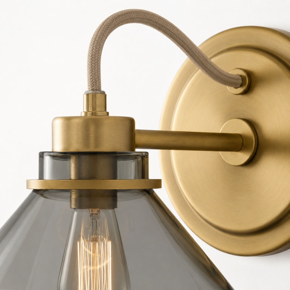 Globus Wandleuchte mit gebogenem Arm | Moderne Industriebeleuchtung für Bad, Schlafzimmer und Flur - Lamylie