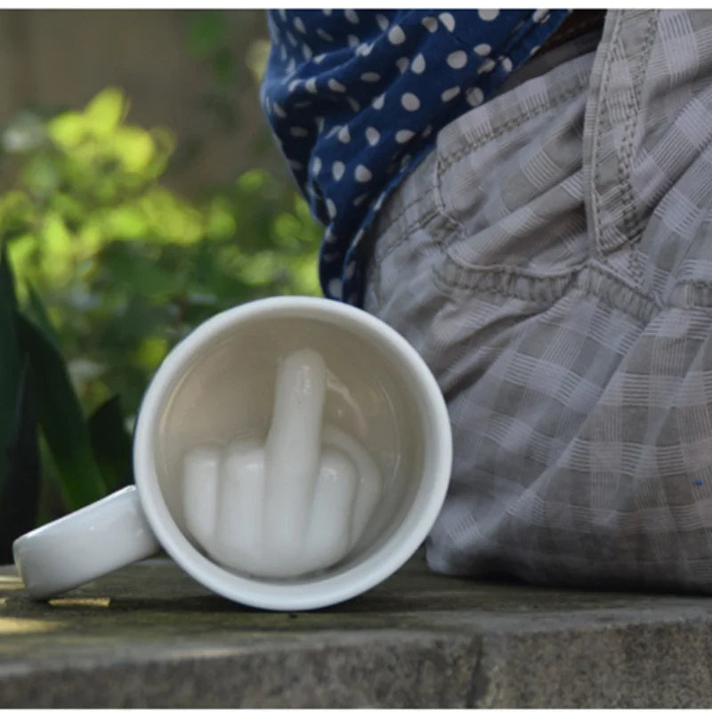 Keramische mok met middelvinger | Grappige koffiemok voor thuis en op kantoor - Lamylie
