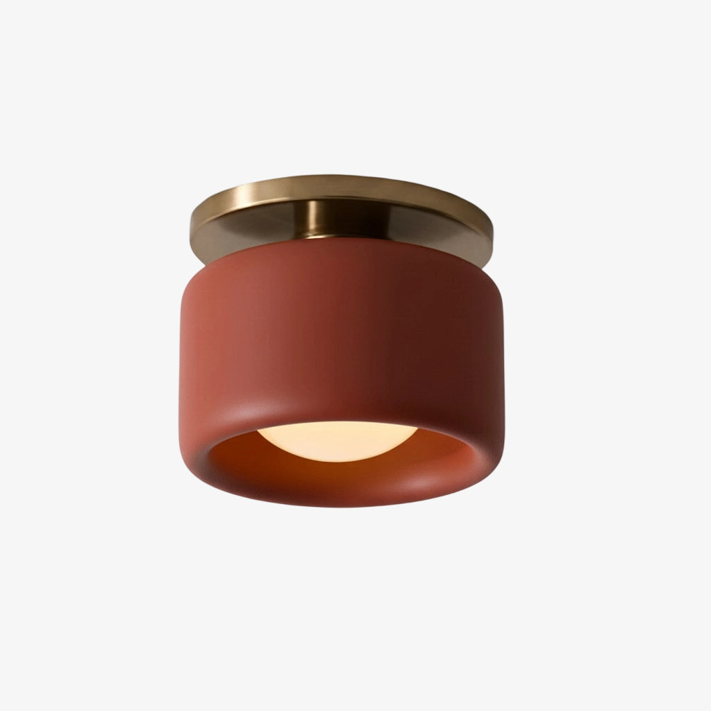 Porcelain Ceiling Lamp with Sleek Mounting | Modern Low Profile Lamp Ceramic Surface Lighting - Lamylie
