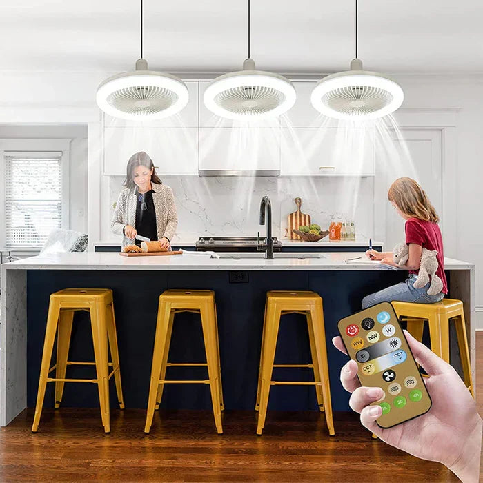 Ventilateur de plafond moderne avec éclairage LED – Rafraîchissement silencieux pour le salon et la chambre – Lamylie