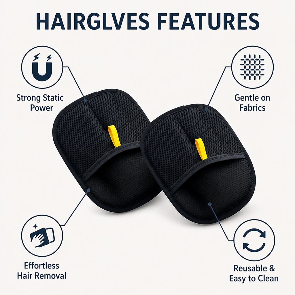 Luvas para pelos FurTamer — Controle fácil dos pelos do seu animal de estimação para uma casa tranquila e sem alergénios - Lamylie