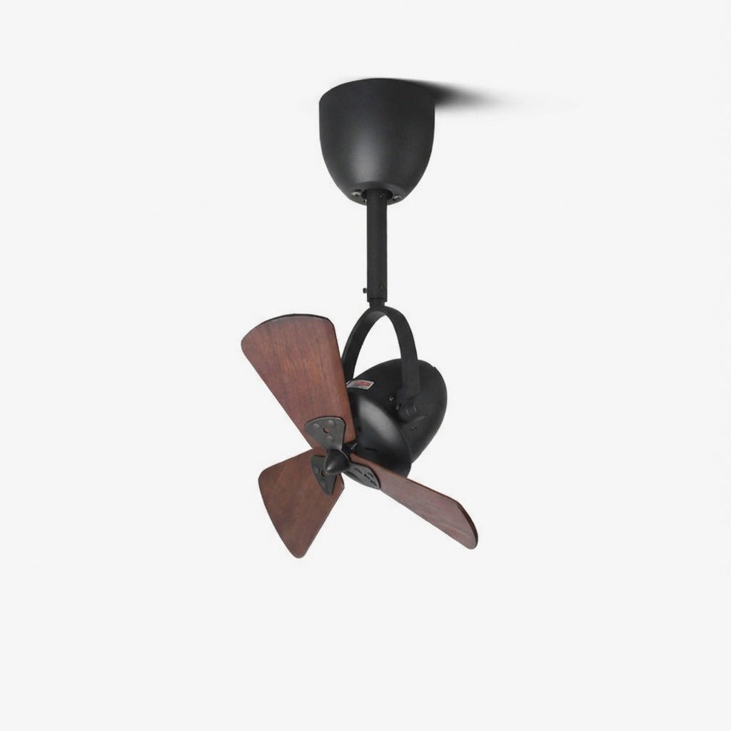 Ventilator de tavan cu iluminare Ø38 cm | Model înclinabil cu 6 viteze și telecomandă | Design modern cu palete din lemn | Potrivit pentru spații mici - Lamylie