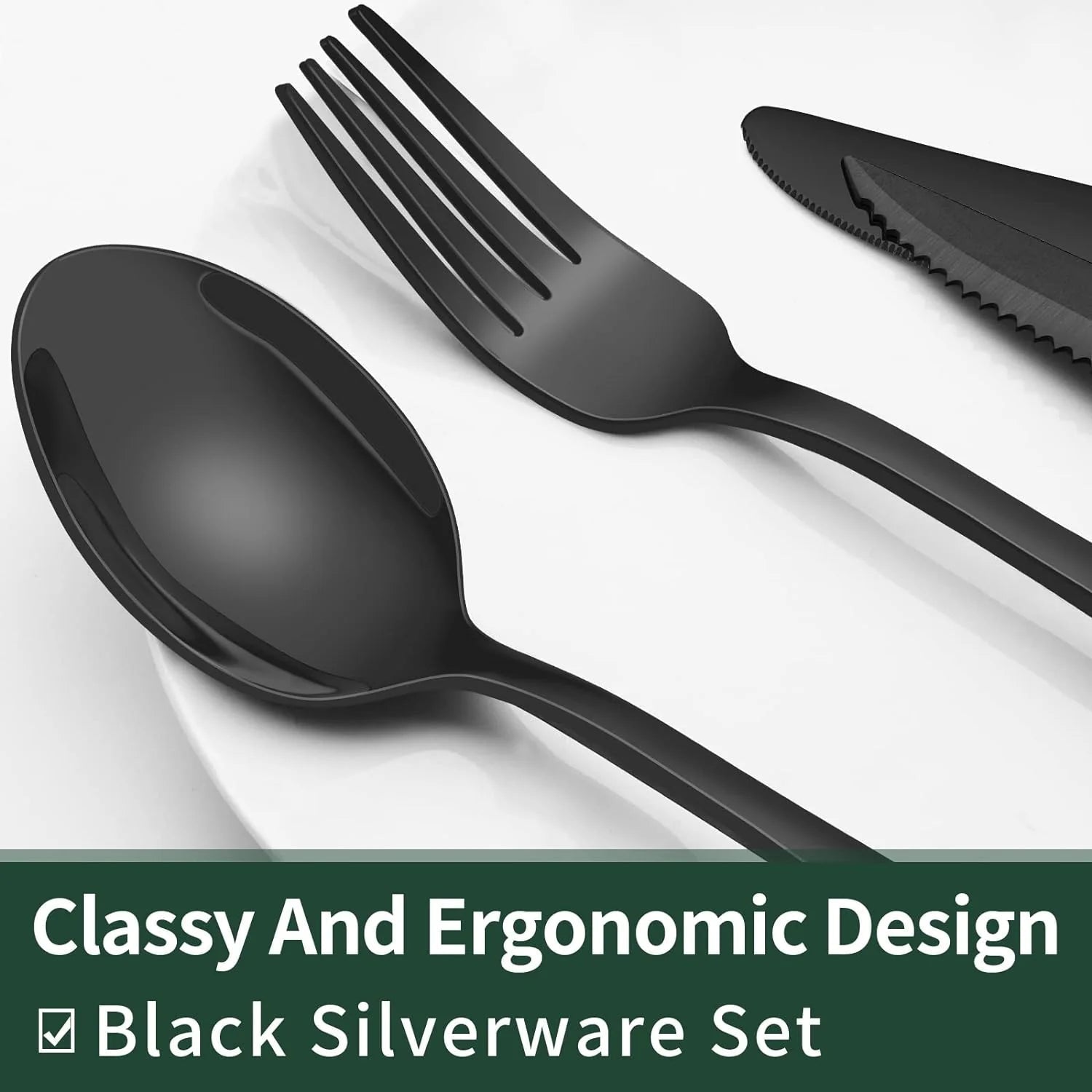 Matte Black Tableware Set - Elegant Organization for Every Dinner - Lamylie