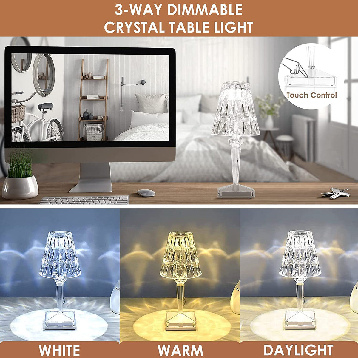 LED Glass Crystal Table Lamp - Lamylie