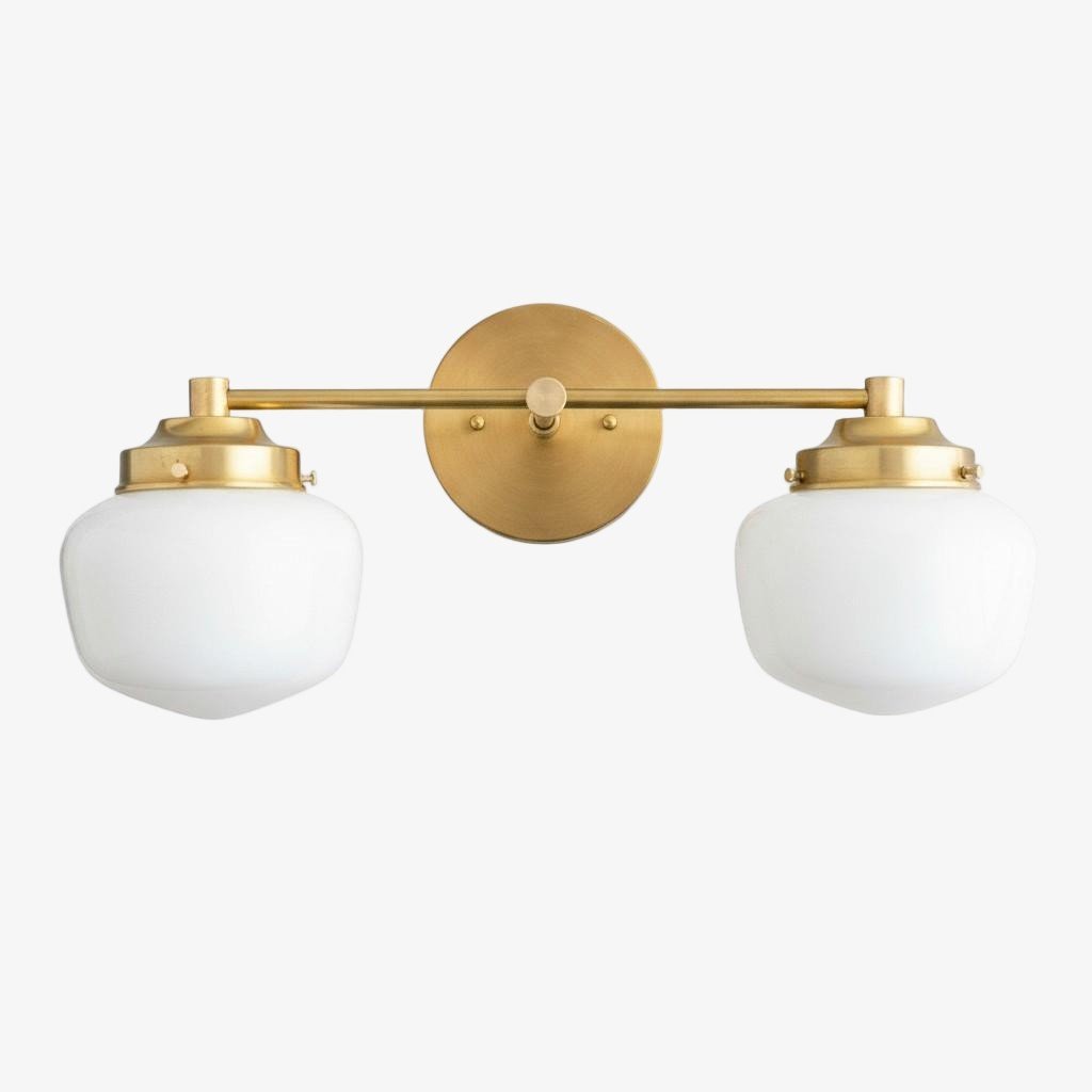 Globus-Wandlampe Klassische Badezimmer-Schulhausbeleuchtung Mattes Opalglas für Spiegel und Waschbecken - Lamylie