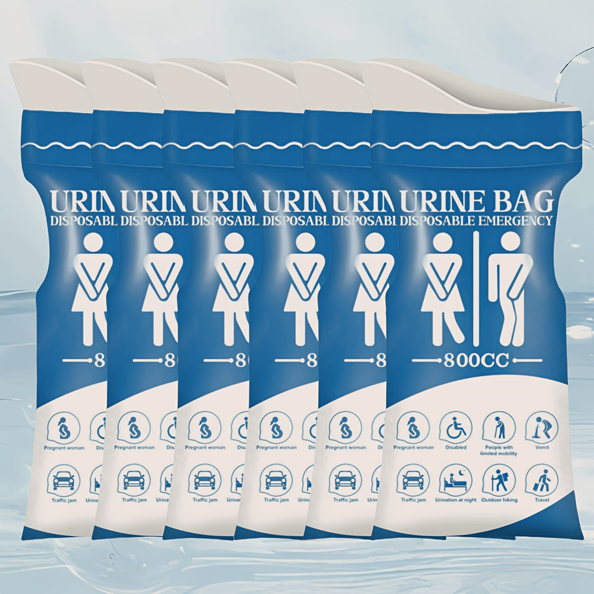 Sacos descartáveis para urina de 800 ml para o carro e viagens - Lamylie
