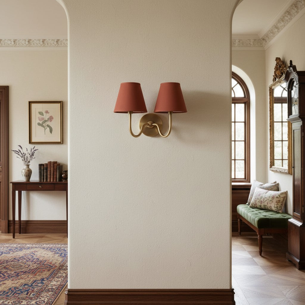 Wall Lamp with Pleated Fabric Shade | Classic Lighting for Bedroom and Living Room - Lamylie