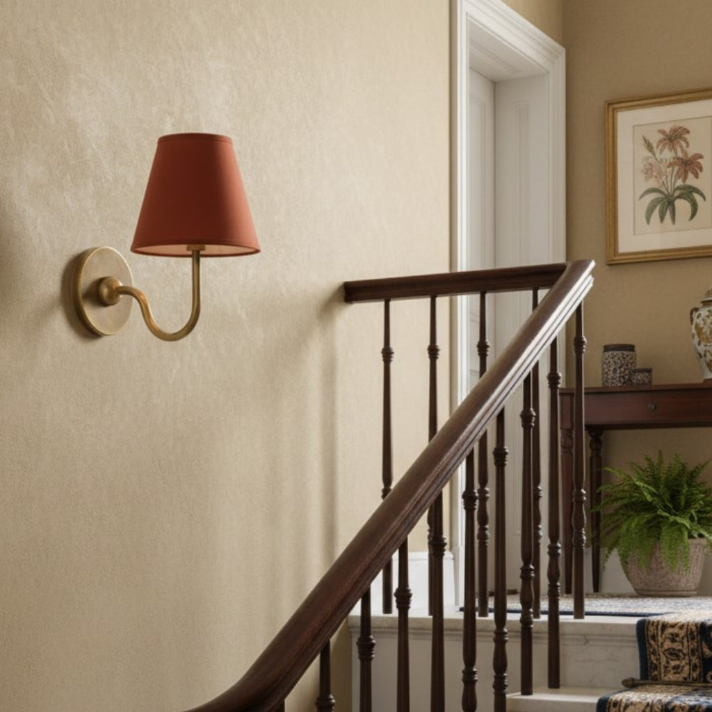 Wall Lamp with Pleated Fabric Shade | Classic Lighting for Bedroom and Living Room - Lamylie