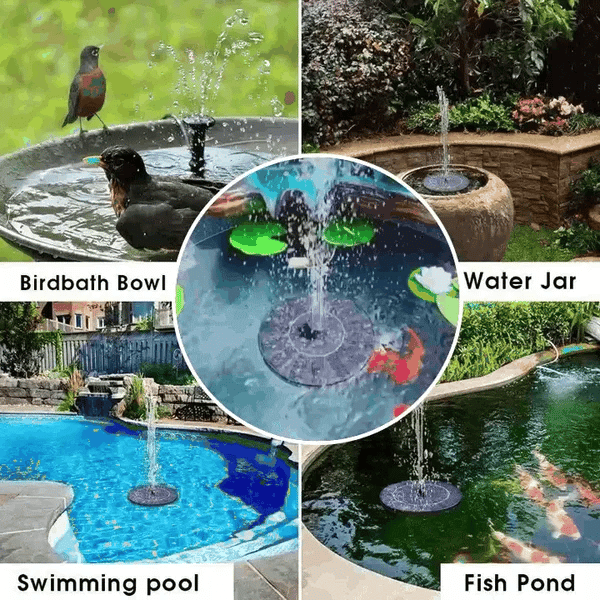 Fontaine de jardin à énergie solaire avec design flottant | Décoration aquatique écologique pour bassin et jardin - Lamylie
