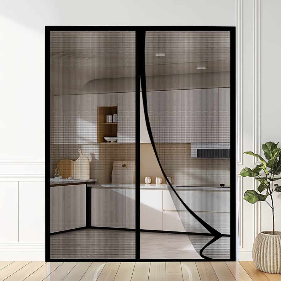 Magnaseal マグネット式ドア用メッシュカーテン — 穴あけ不要の取り付け、自動閉鎖