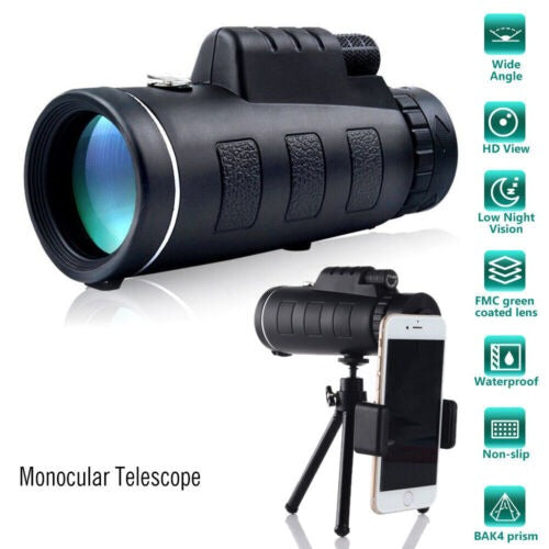 HD monokulární dalekohled 40x60 se stativem a držákem na smartphone - Lamylie