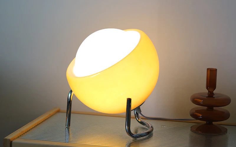 Retro Style Spherical Table Lamp with Warm LED Illumination - Lamylie