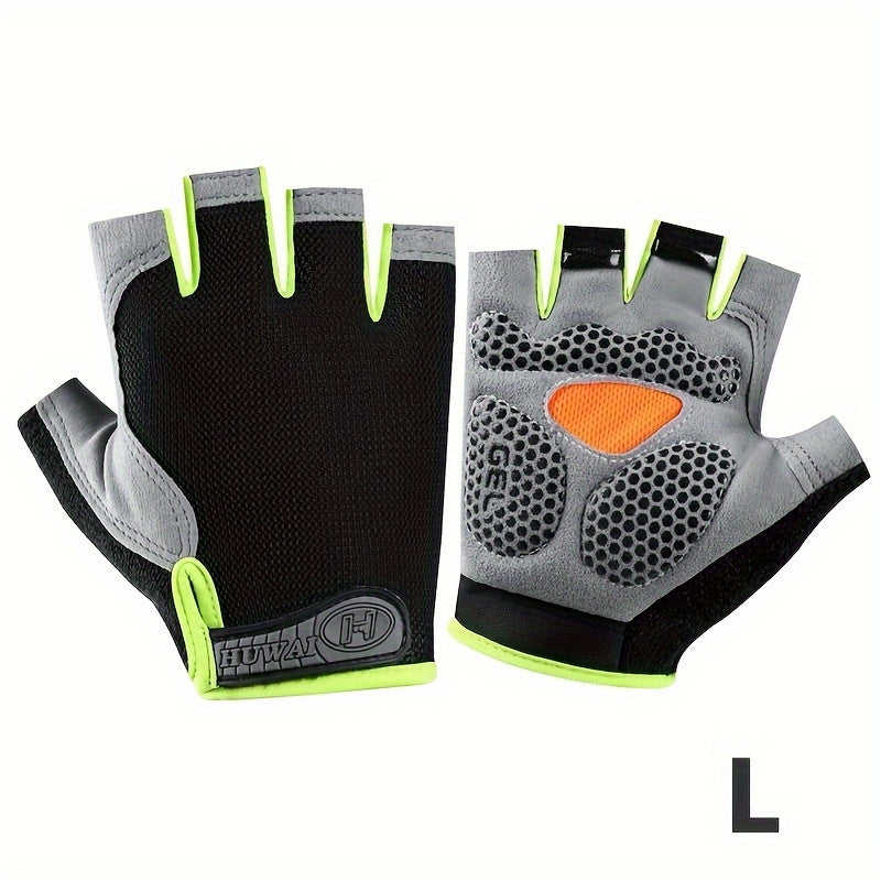 AthletiQ Half-Finger Outdoor Gloves, Universally Sized for Men & Women