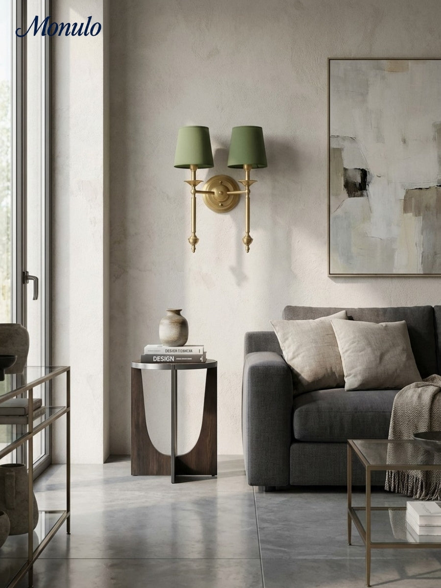 Stoffwandleuchte mit Vintage-Kupfer-Finish | Atmosphärische Beleuchtung für Flur, Schlafzimmer und Wohnzimmer - Lamylie
