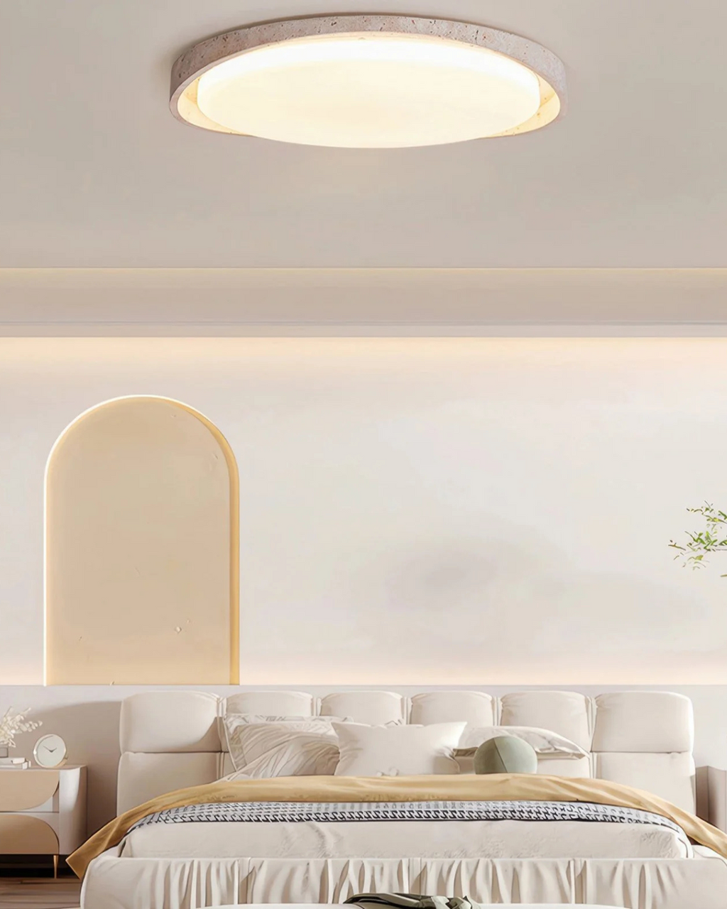 Ceiling Light in Stone Finish – Gentle, Uniform Illumination - Lamylie