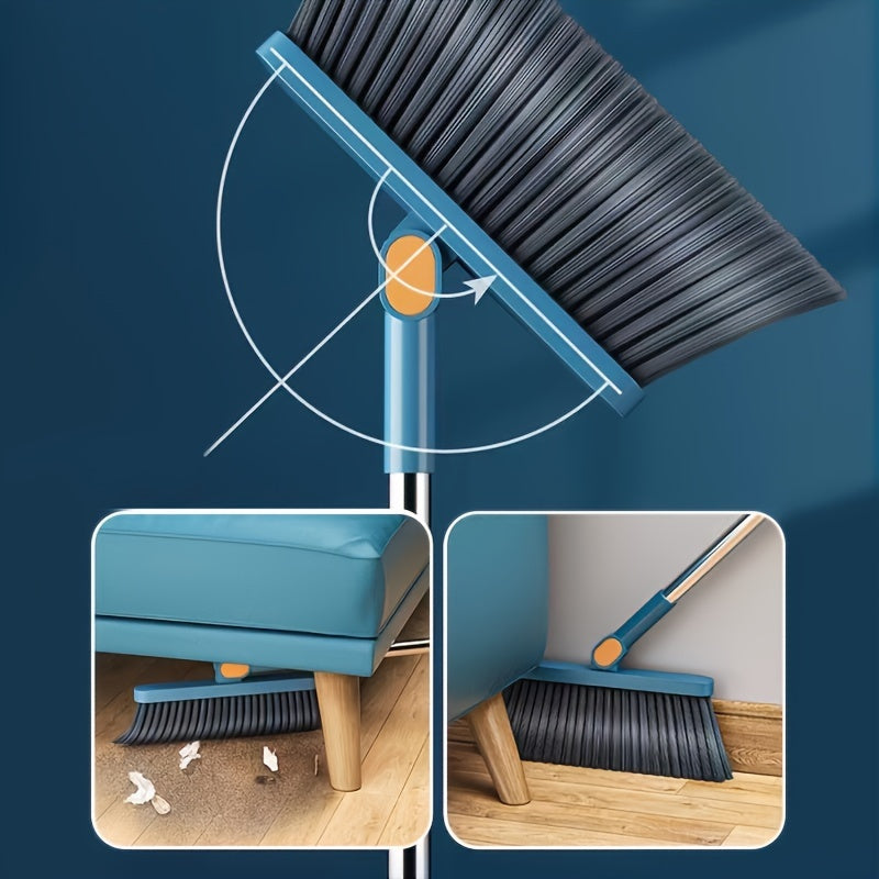 Cleansweep Pro sop- och skyffelset med långt skaft — 360° roterande huvud, inbyggda kamtänder