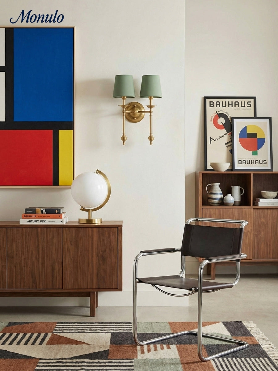 Stoffwandleuchte mit Vintage-Kupfer-Finish | Atmosphärische Beleuchtung für Flur, Schlafzimmer und Wohnzimmer - Lamylie
