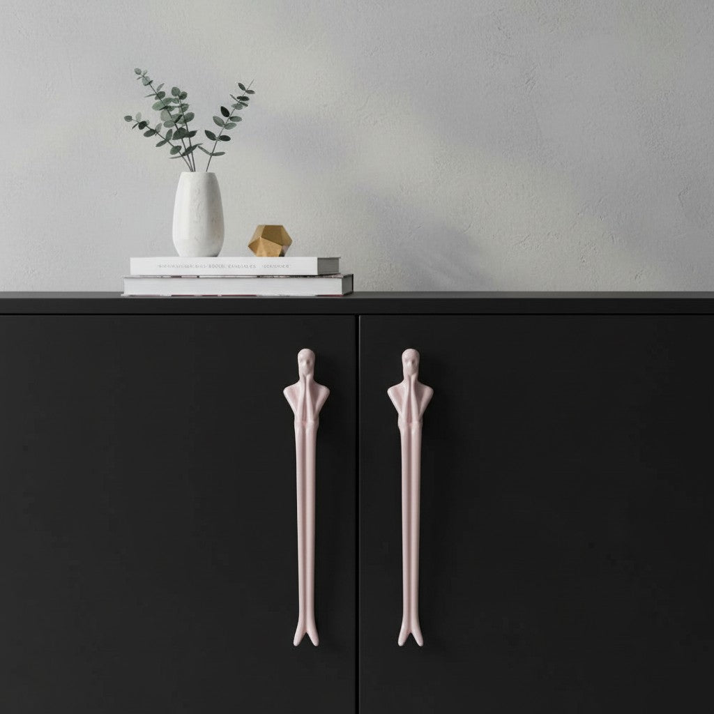 Minimalistischer Schrankgriff - Messing Silber Rosa - Skandinavisches Möbeldesign - Lamylie