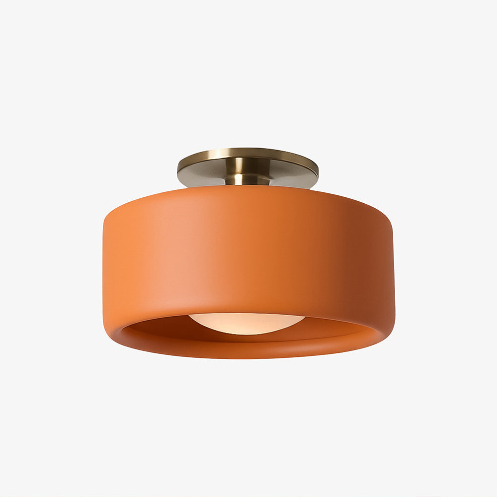Keramische plafondlamp in Scandinavisch design met halfronde porseleinen kap - Lamylie
